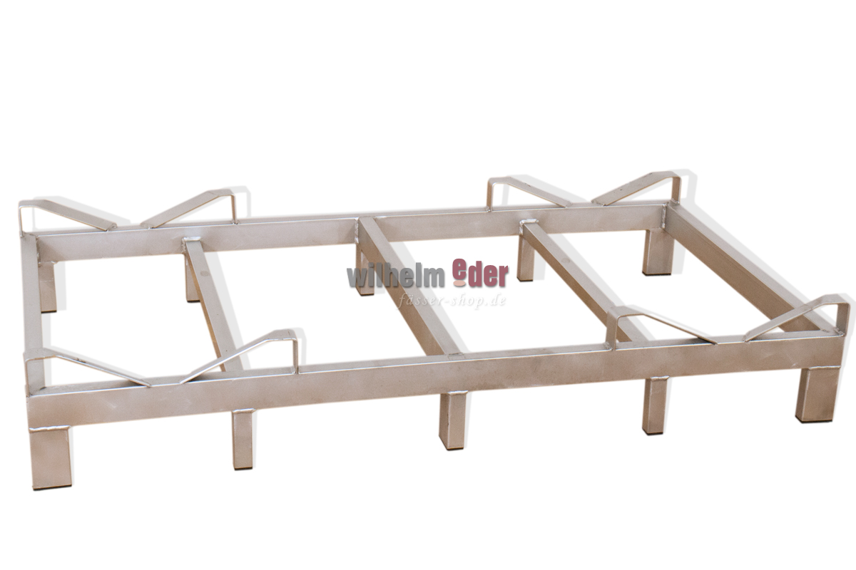 Edelstahlfasslager_boden_fuer_2_500l_faesser_1_1 Supports de base en inox pour 2 fûts 500 l