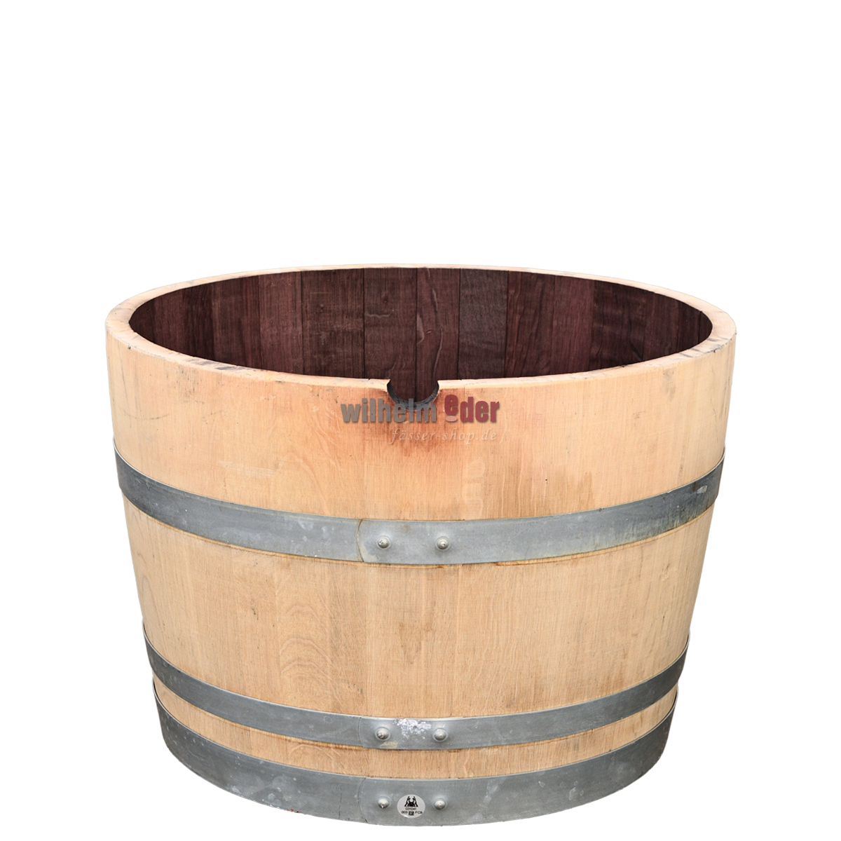Blumenkuebel_deko1 Bac à fleurs - tainte claire - 1/2 225 l fût