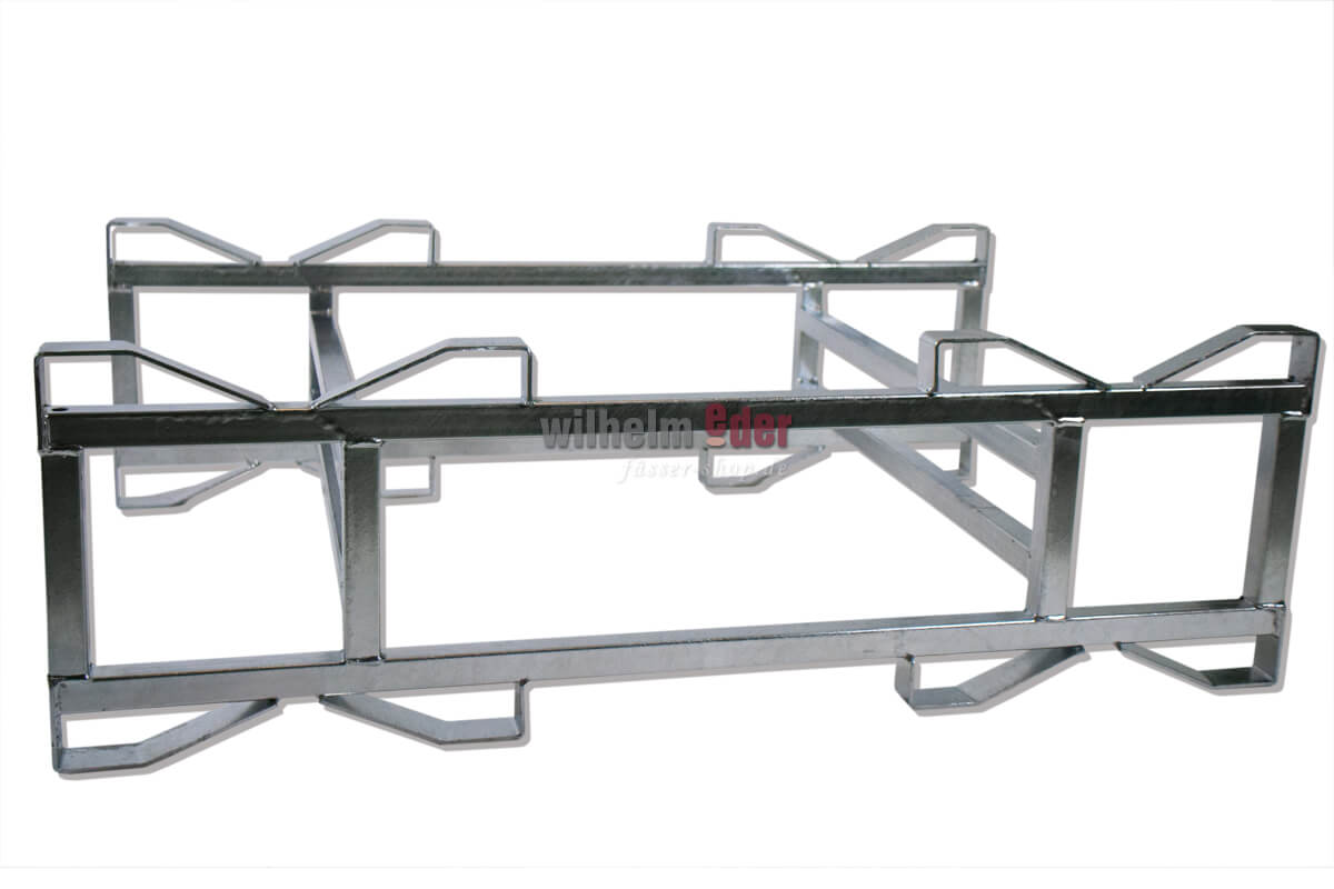 Supports au sol en metal galvanisé pour 2 fûts de 300 l