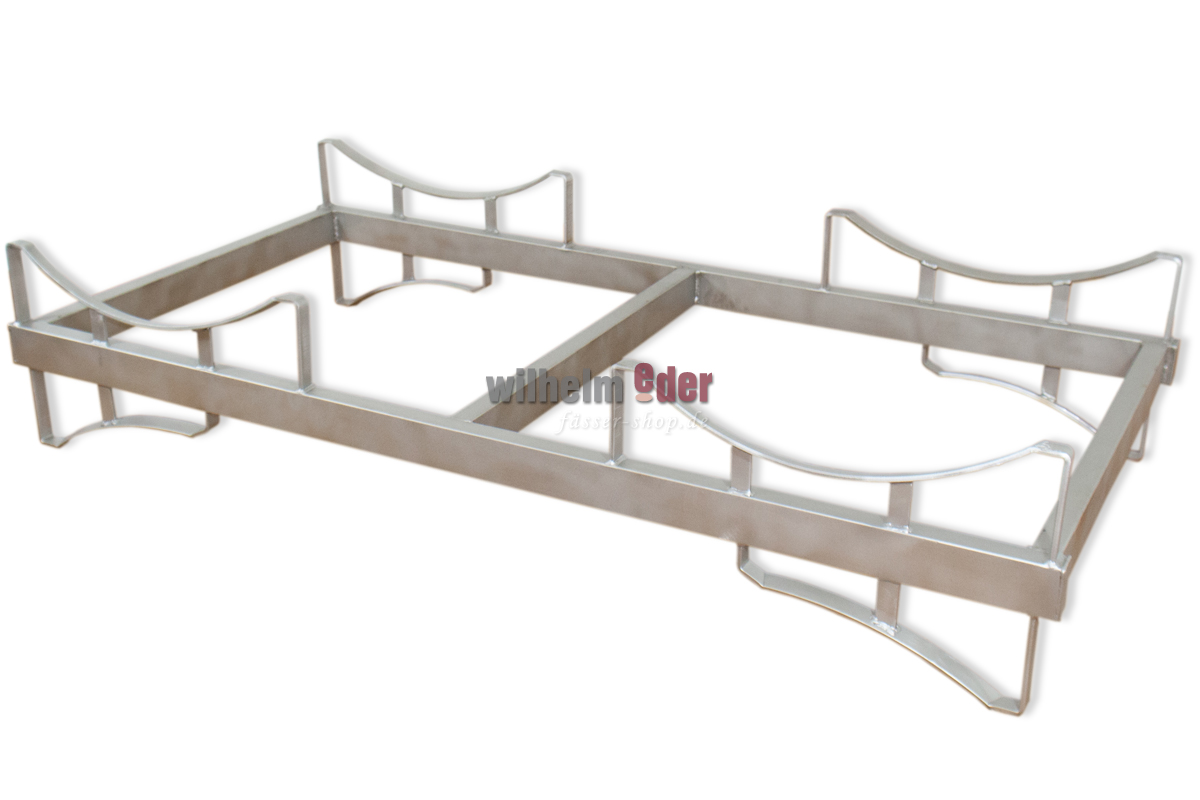 edelstahlfasslager_500l_geschwungen_1 Tombour de stockage en inox pour 2 fûts de 500 l «arrondi»
