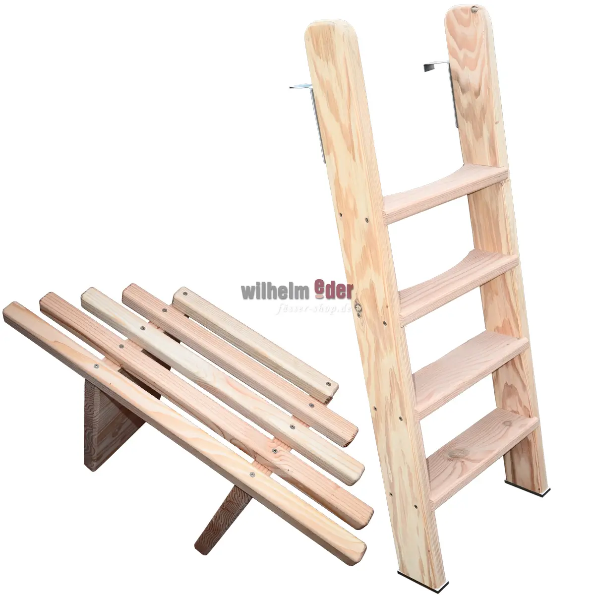 Echelle d'accès et banc pour tonneaux et bassins