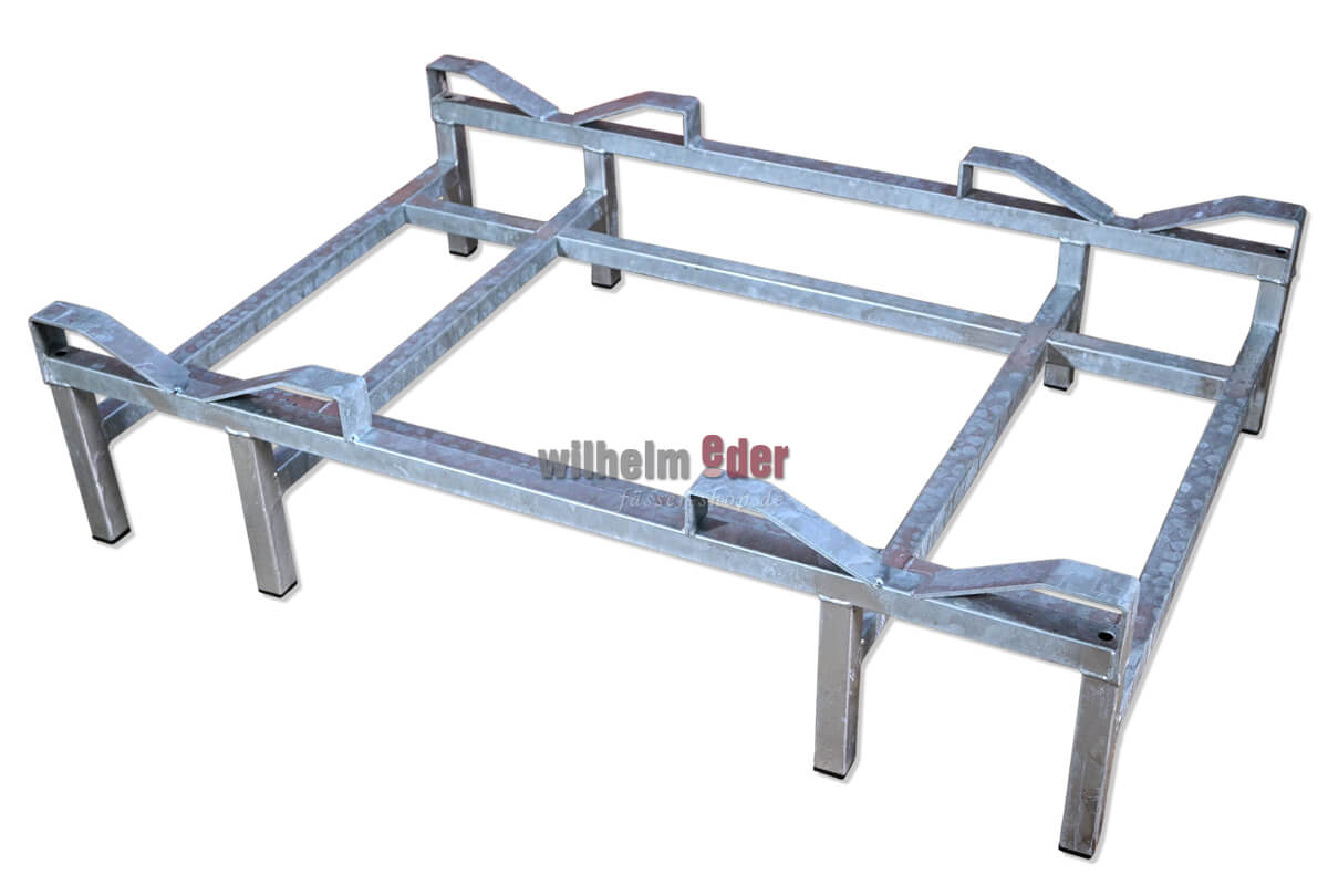 Supports au sol en metal galvanisé pour 2 fûts de 225/228 l