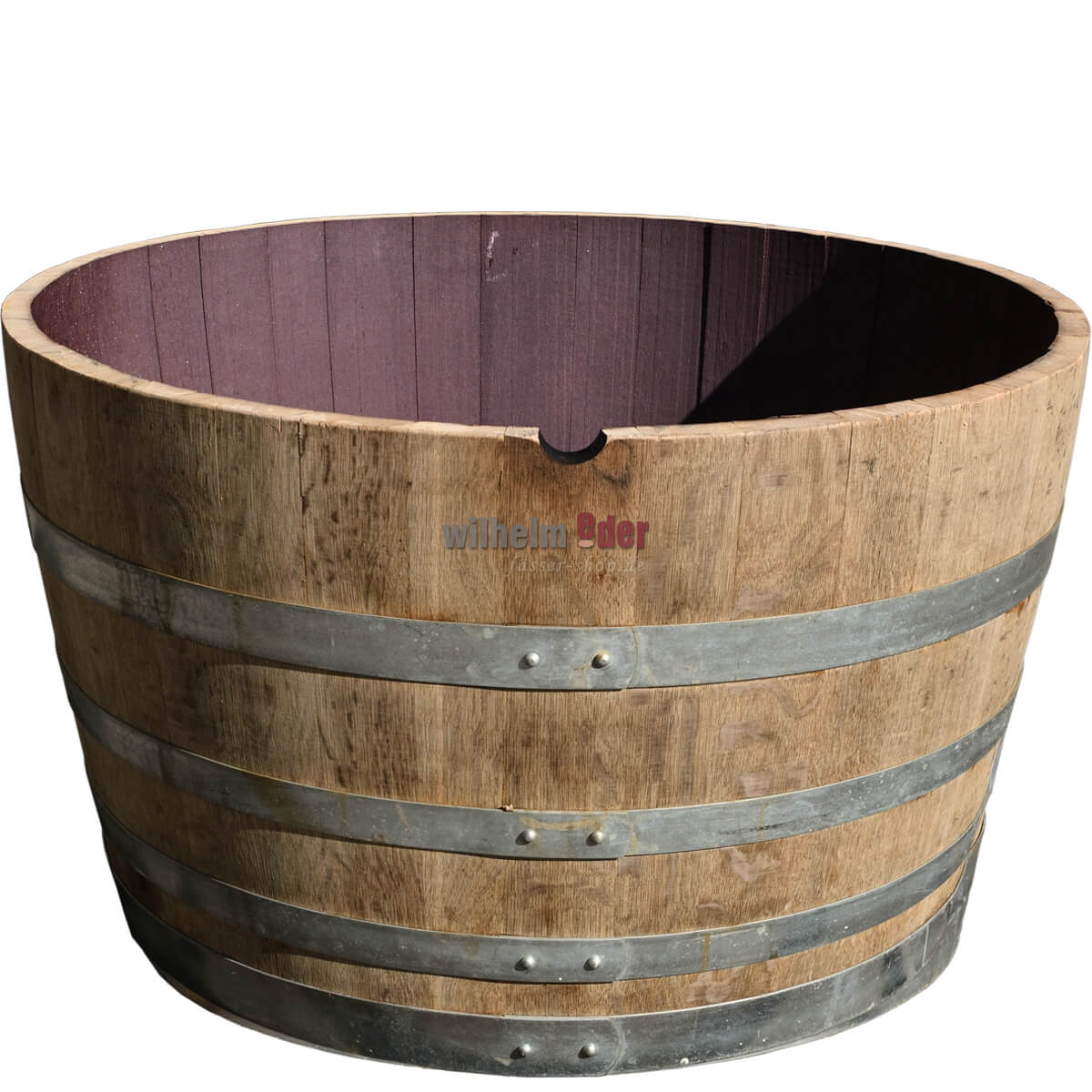 Blumenkuebel_500l_rotwein Bac à fleurs - 1/2 fût vin rouge de 500 l