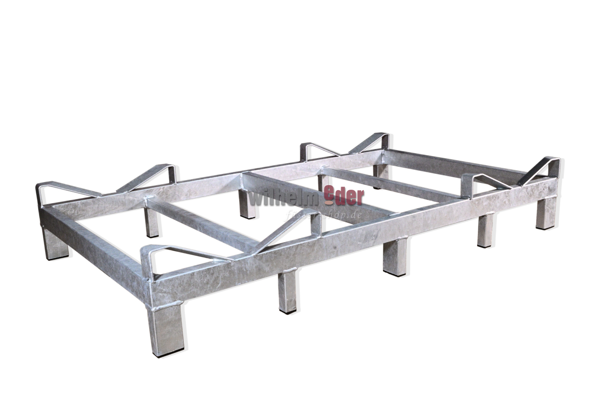 Supports au sol en metal galvanisé pour 2 fûts de 500 l