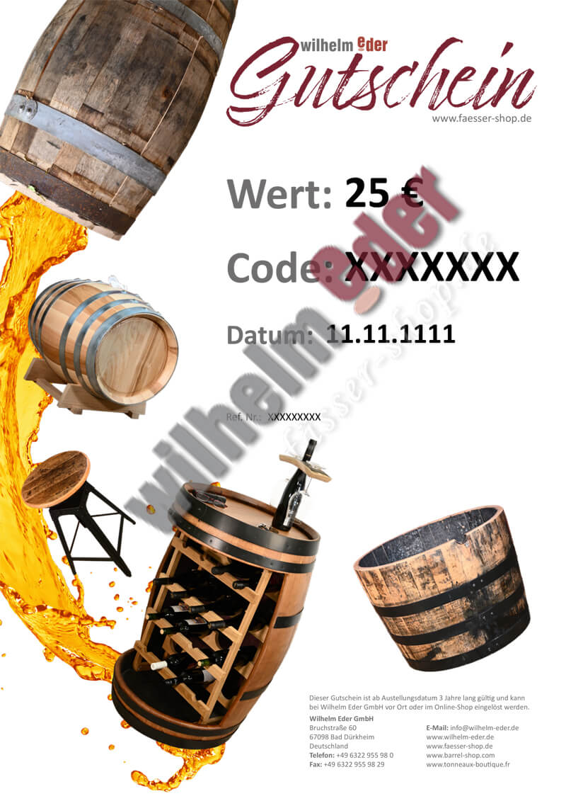 Gutschein_25 Bon de 25,00 €