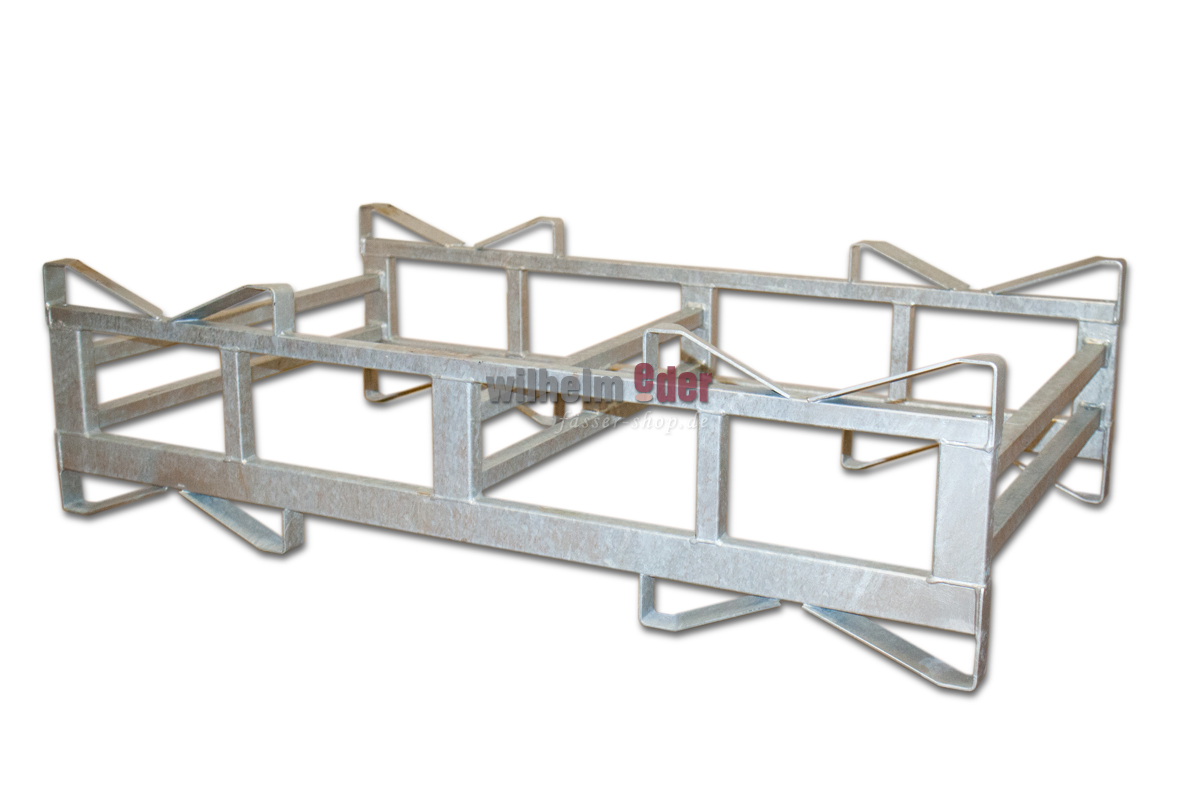 kombilager_feuerverzinkt_fuer_2_500l_faesser_1 Supports combines en metal galvanisé pour 2 fûts de 500 l